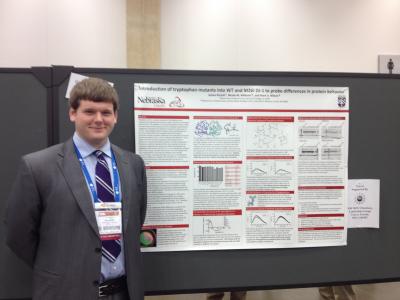 James Kizziah ('15 Biochemistry) presents his research at the 2014 National ACS Meeting in Dallas, TX