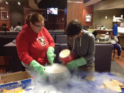 Chem Club members making N2 (l) ice cream during NCW 2013!