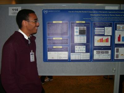 Senyo Amedo ('11 Biology) presents his research at the 2010 SouthEast Regional ACS Meeting in New Orleans